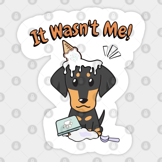 Funny dachshund got caught stealing ice cream Sticker by Pet Station